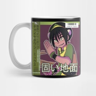 Vaporwave anime girl earth bender Mug